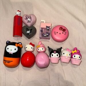 Hello Kitty Lip Balm & Gloss Set - Red, Pink, Black